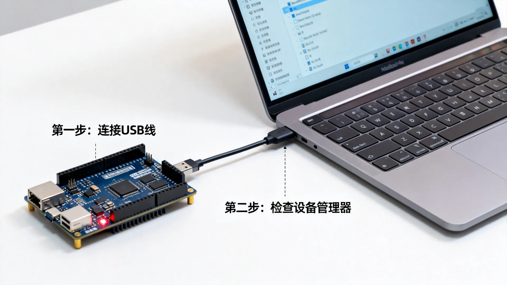 开发板与电脑连接 开发板与电脑连接