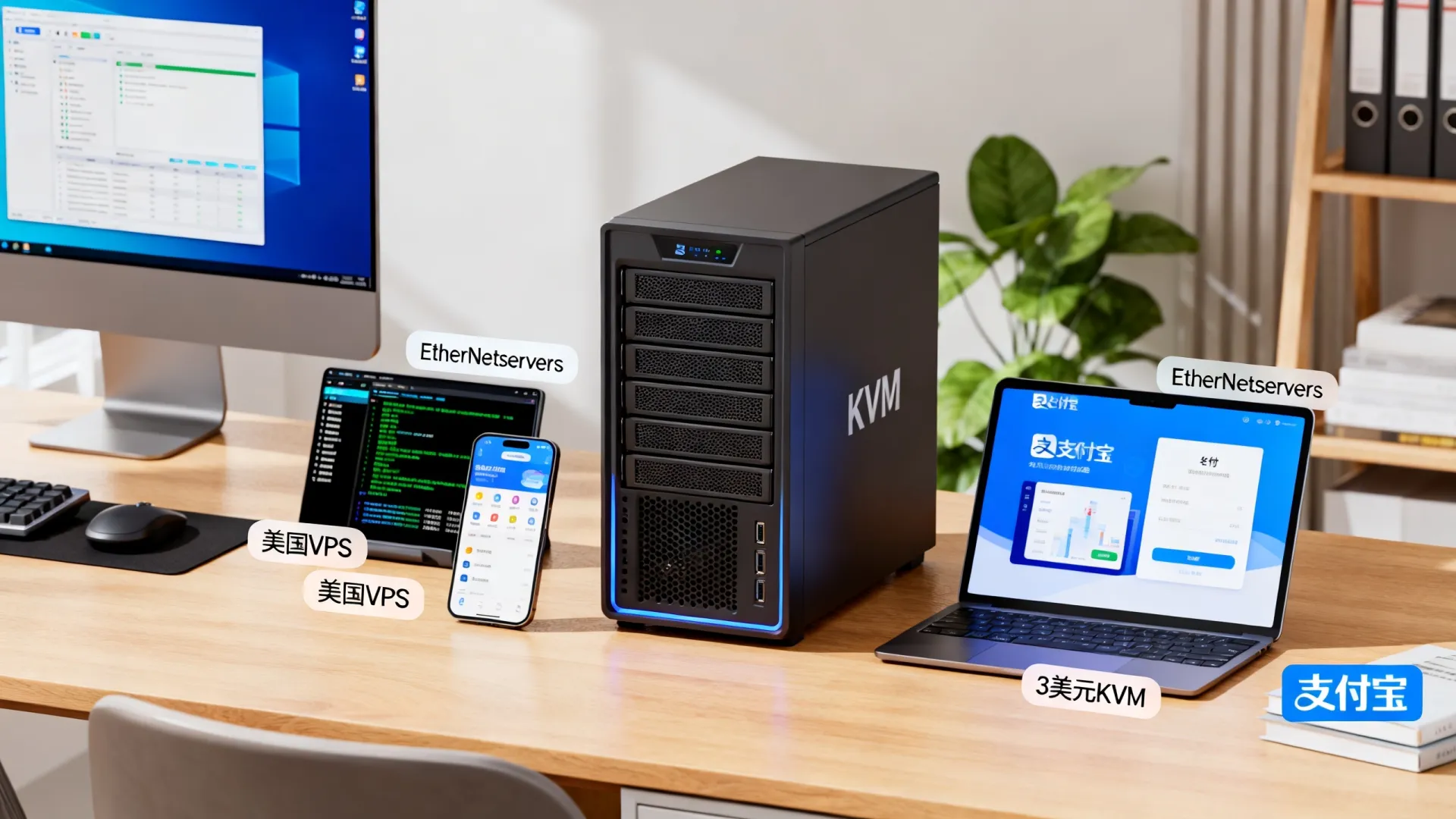EtherNetservers升级KVM虚拟化:3美元/月起,美国洛杉矶/迈阿密/新泽西机房,支持支付宝/Paypal,流量无封顶 EtherNetservers升级KVM虚拟化