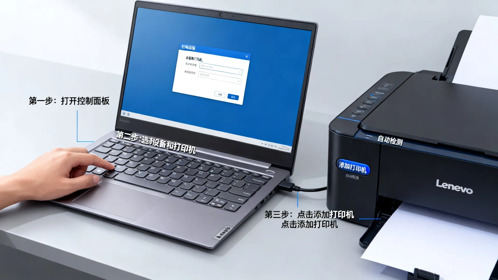 联想电脑里的添加打印机在哪里