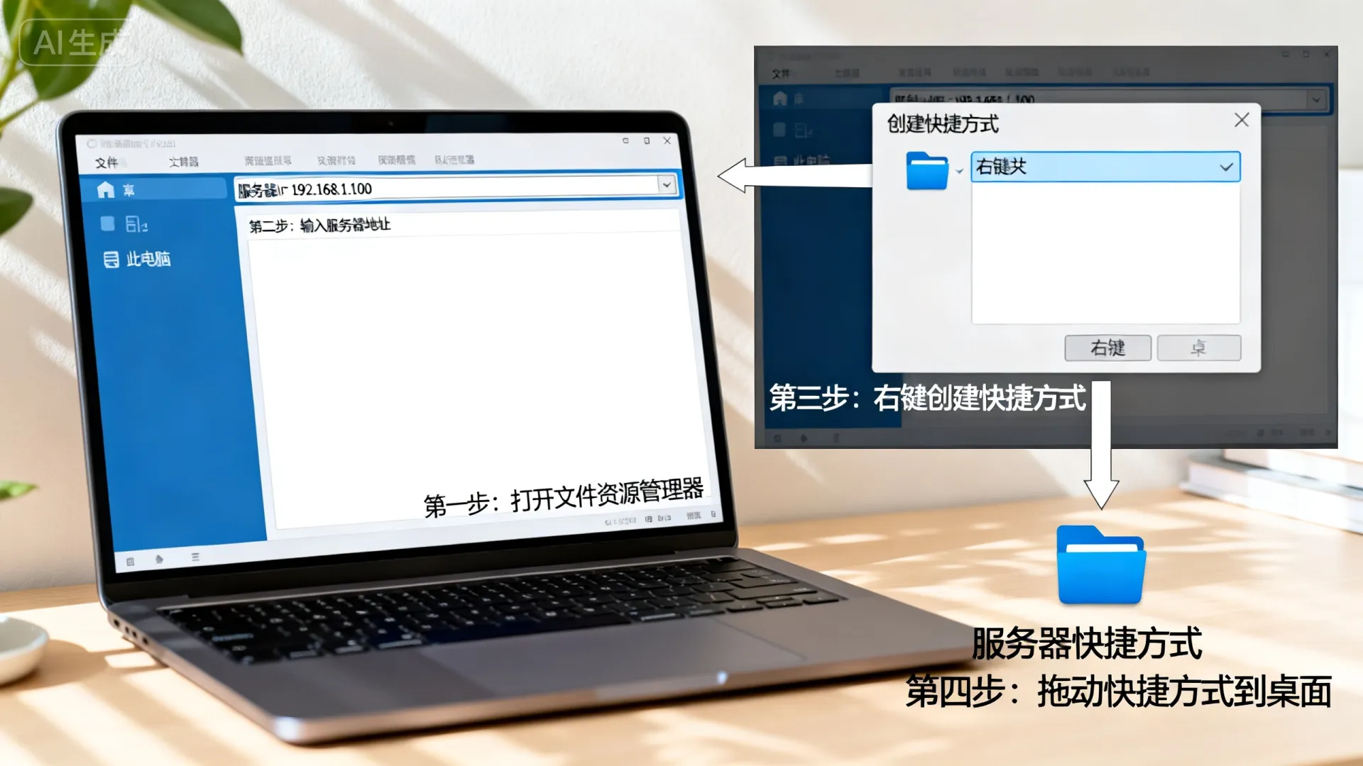 如何创建服务器快捷方式到桌面?详细图文教程 如何创建服务器快捷方式到桌面?详细图文教程