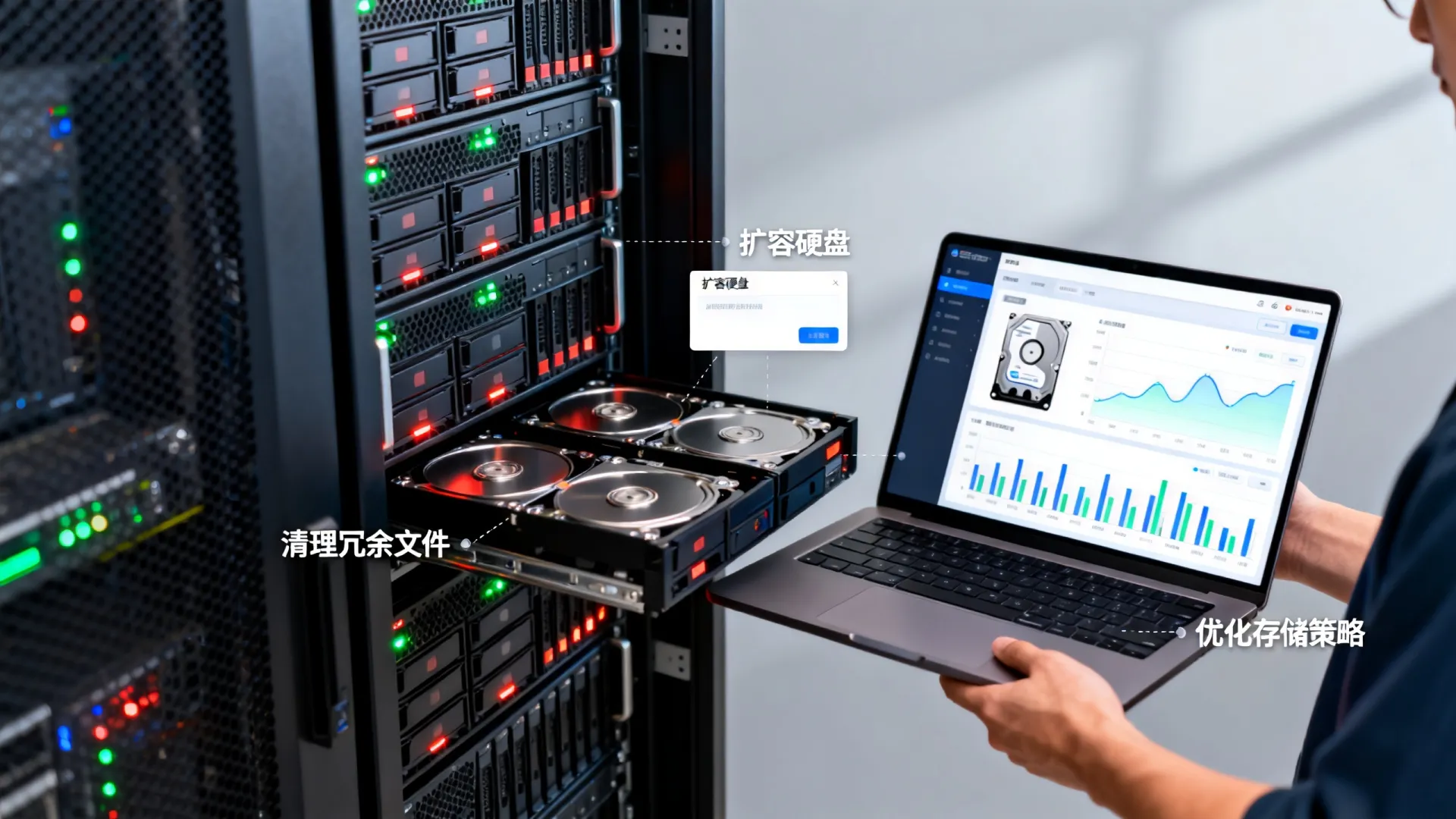 服务器硬盘占满怎么处理