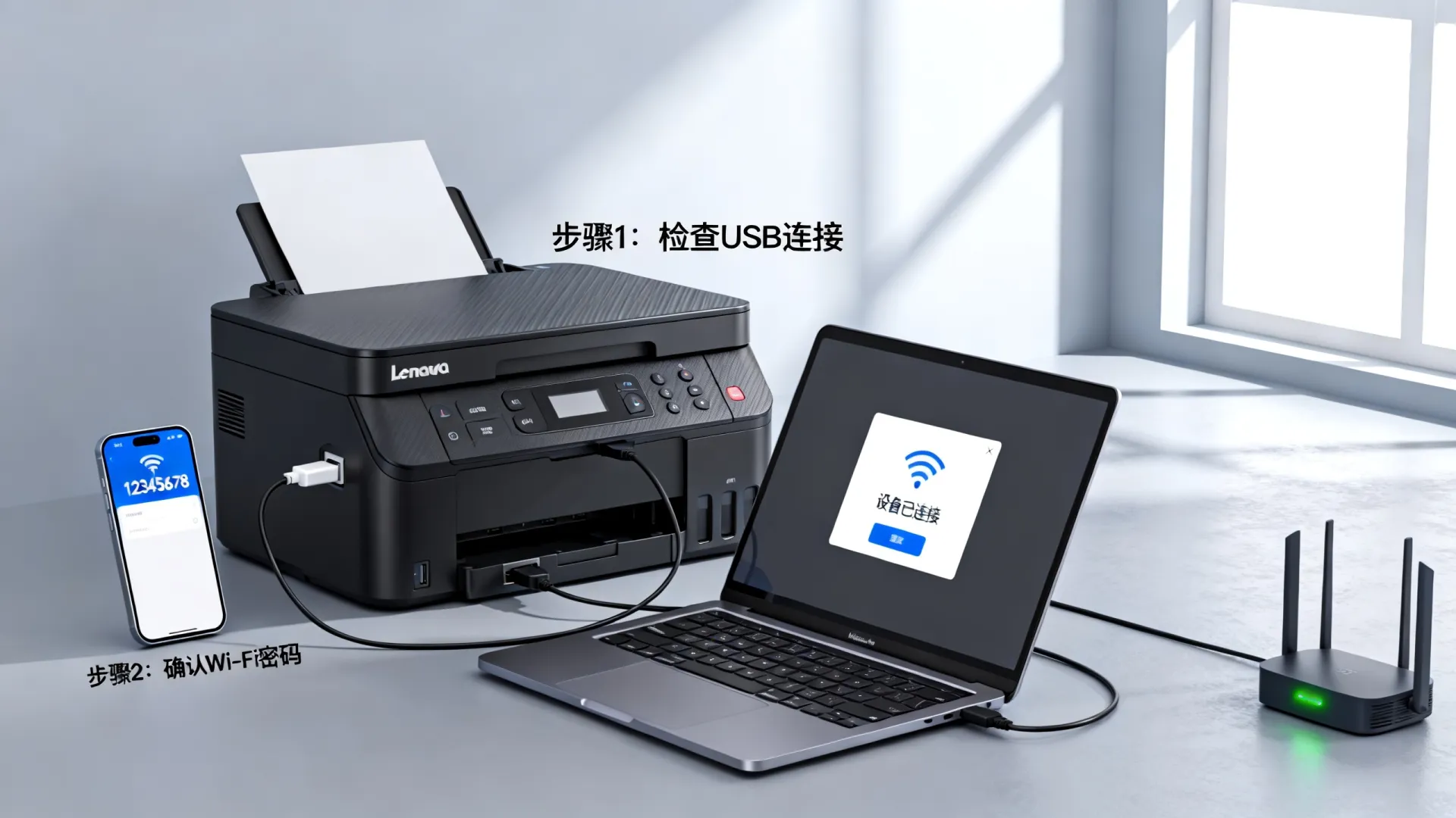 联想打印机怎样连接电脑 联想打印机怎样连接电脑