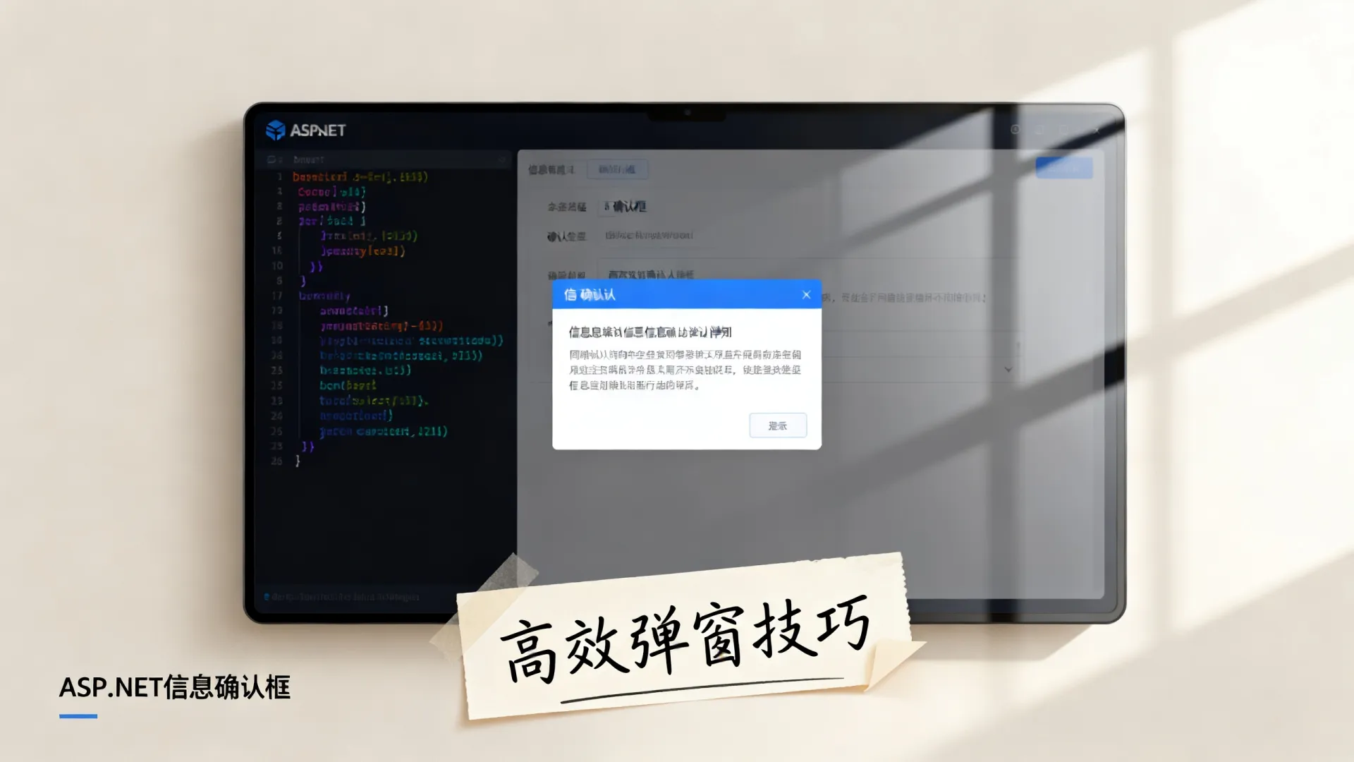 如何正确创建ASP.NET信息确认框?高效弹窗技巧与实例解析 如何正确创建ASP.NET信息确认框?高效弹窗技巧与实例解析