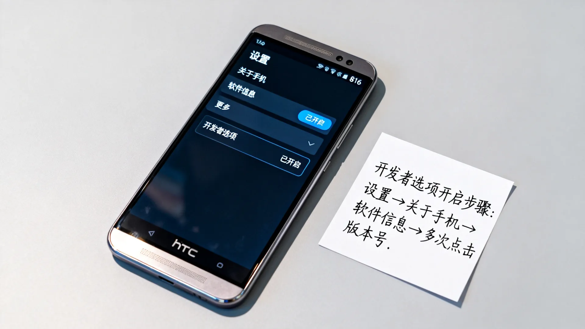 htc 816 开发者选项