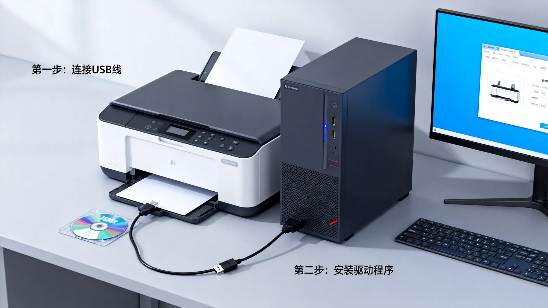 打印机和电脑怎样安装和连接 打印机和电脑怎样安装和连接
