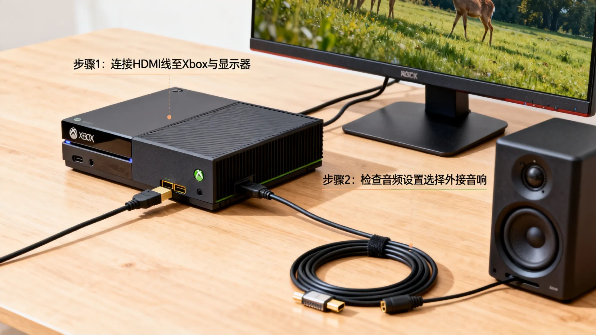 xbox连电脑显示器教程 xbox连电脑显示器教程