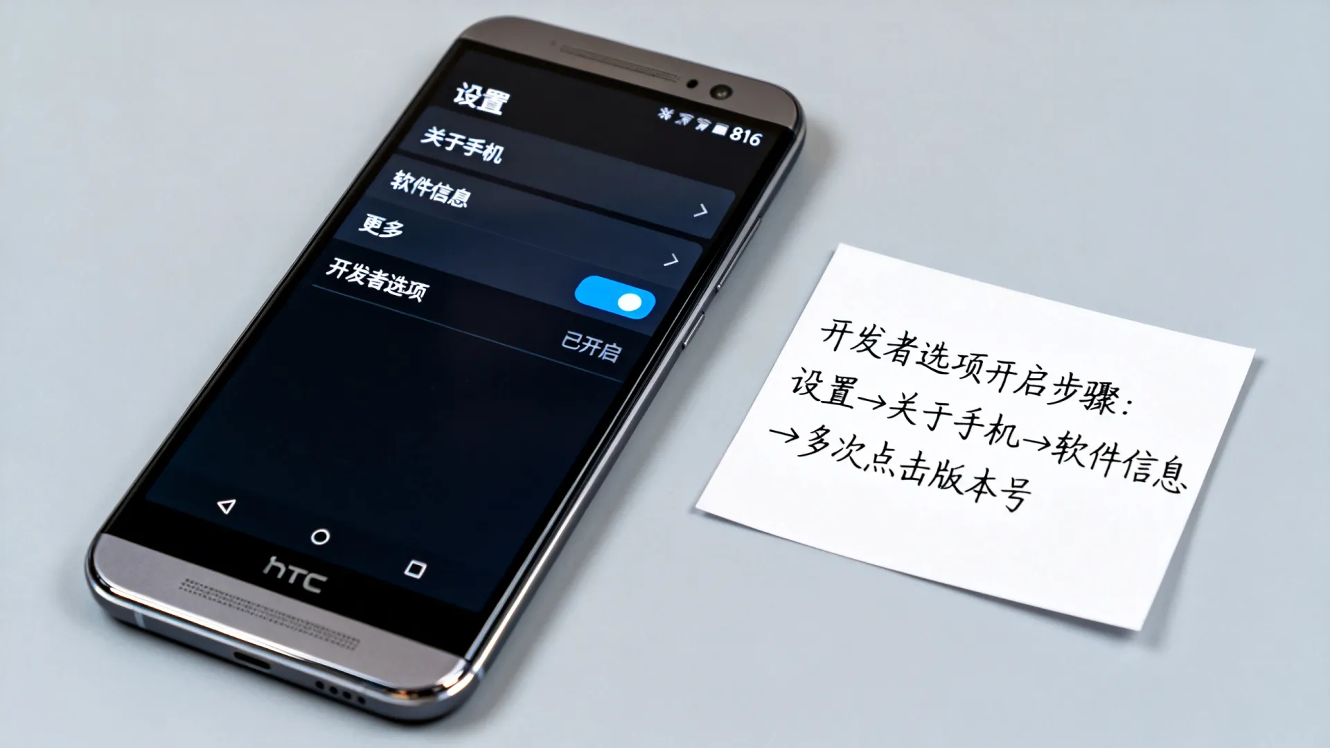 htc 816 开发者选项