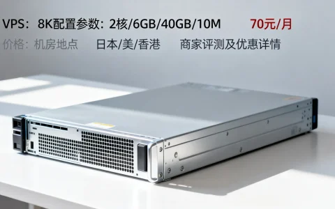 2核/6GB/40GB/10M配置70元/月VPS，日本/美/香港机房，商家评测及优惠详情？