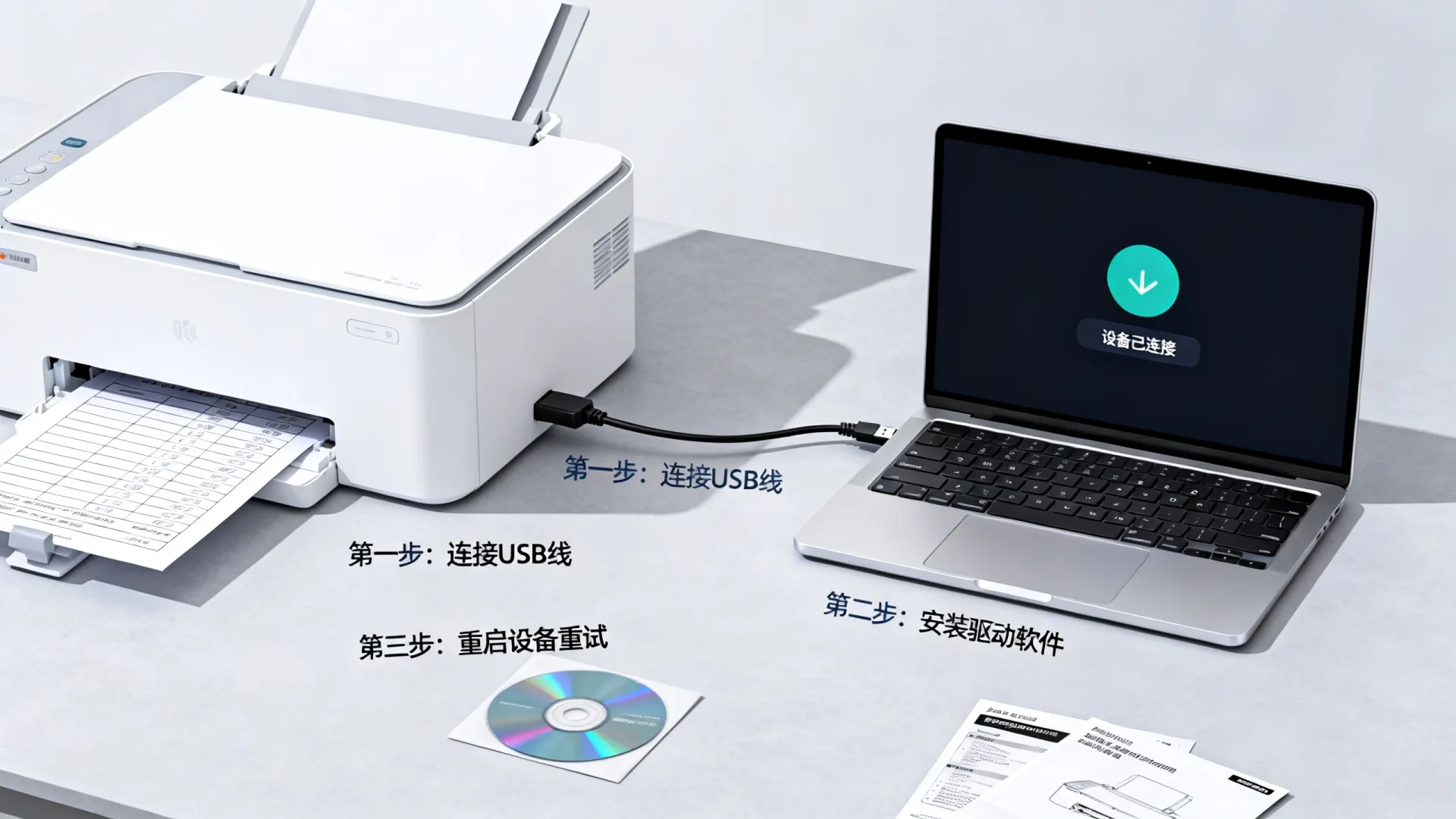 打印机怎么连接电脑安装软件 打印机怎么连接电脑安装软件