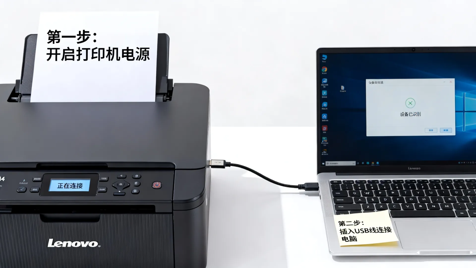联想打印机怎么连电脑上去 联想打印机怎么连电脑上去