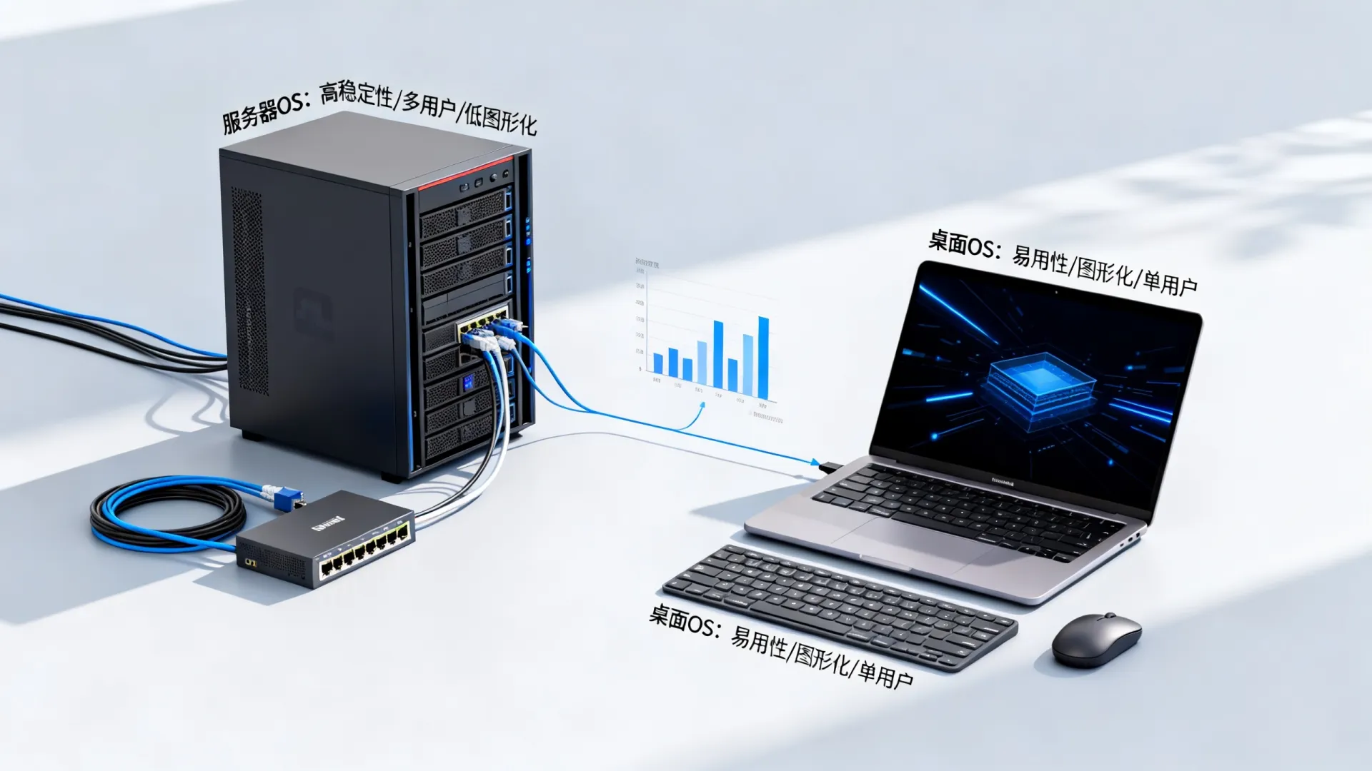 服务器操作系统与桌面操作系统有哪些区别 服务器操作系统与桌面操作系统有哪些区别