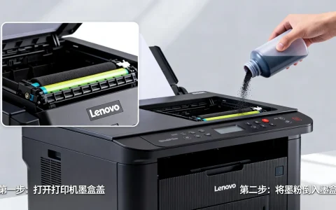 联想打印机怎么加墨粉，联想打印机加墨粉视频教程