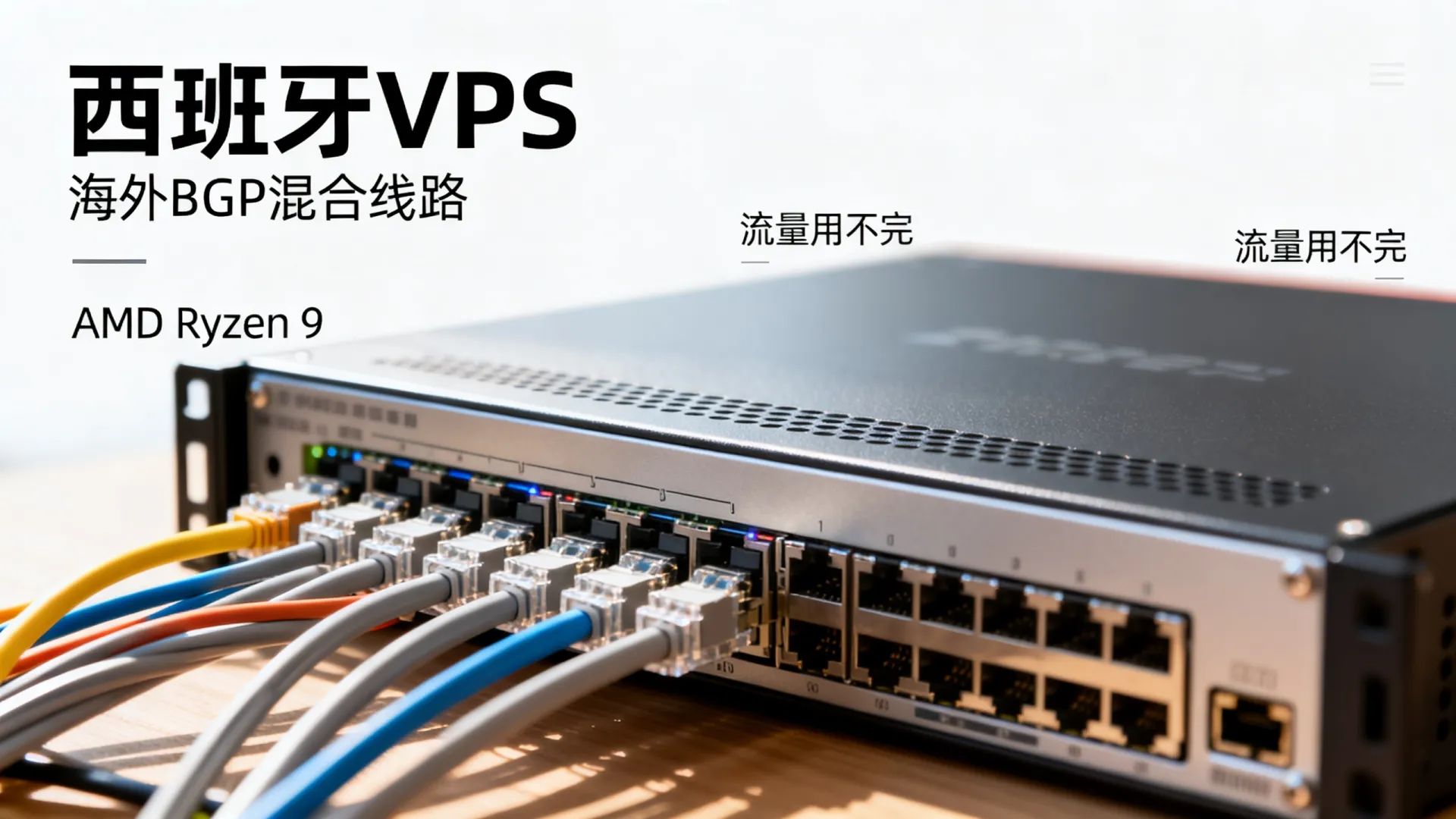海外BGP混合线路 西班牙VPS - AMD Ryzen 9,流量用不完,仅需 海外BGP混合线路 西班牙VPS