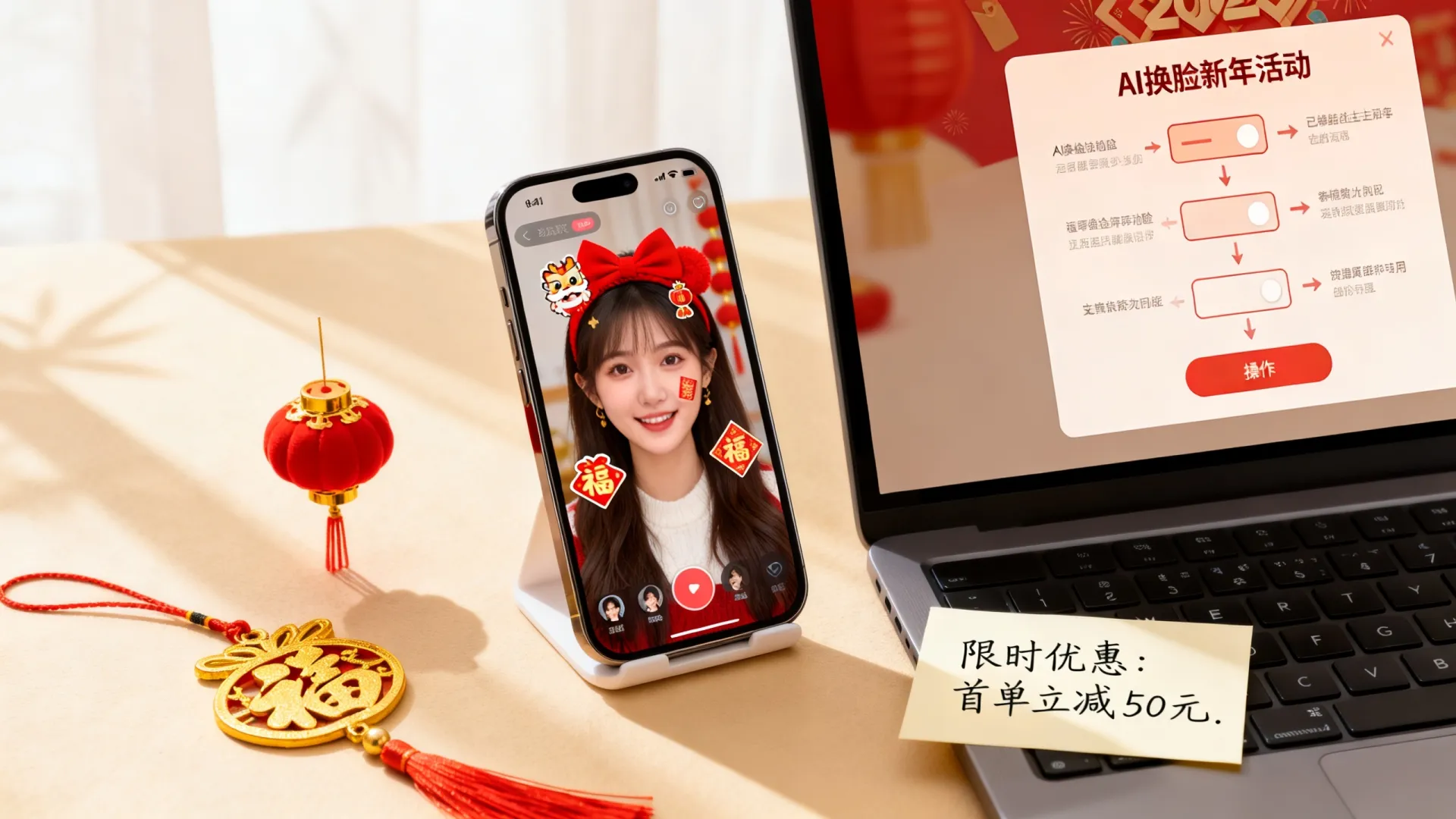 AI换脸新年促销 AI换脸新年促销