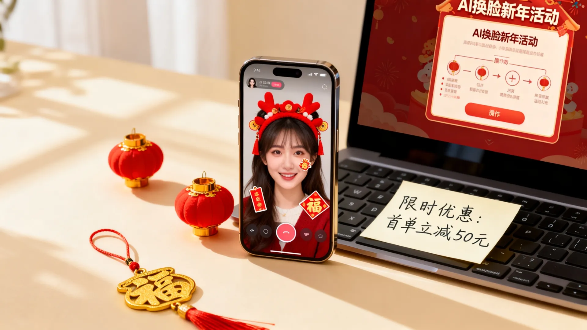 AI换脸新年促销 AI换脸新年促销