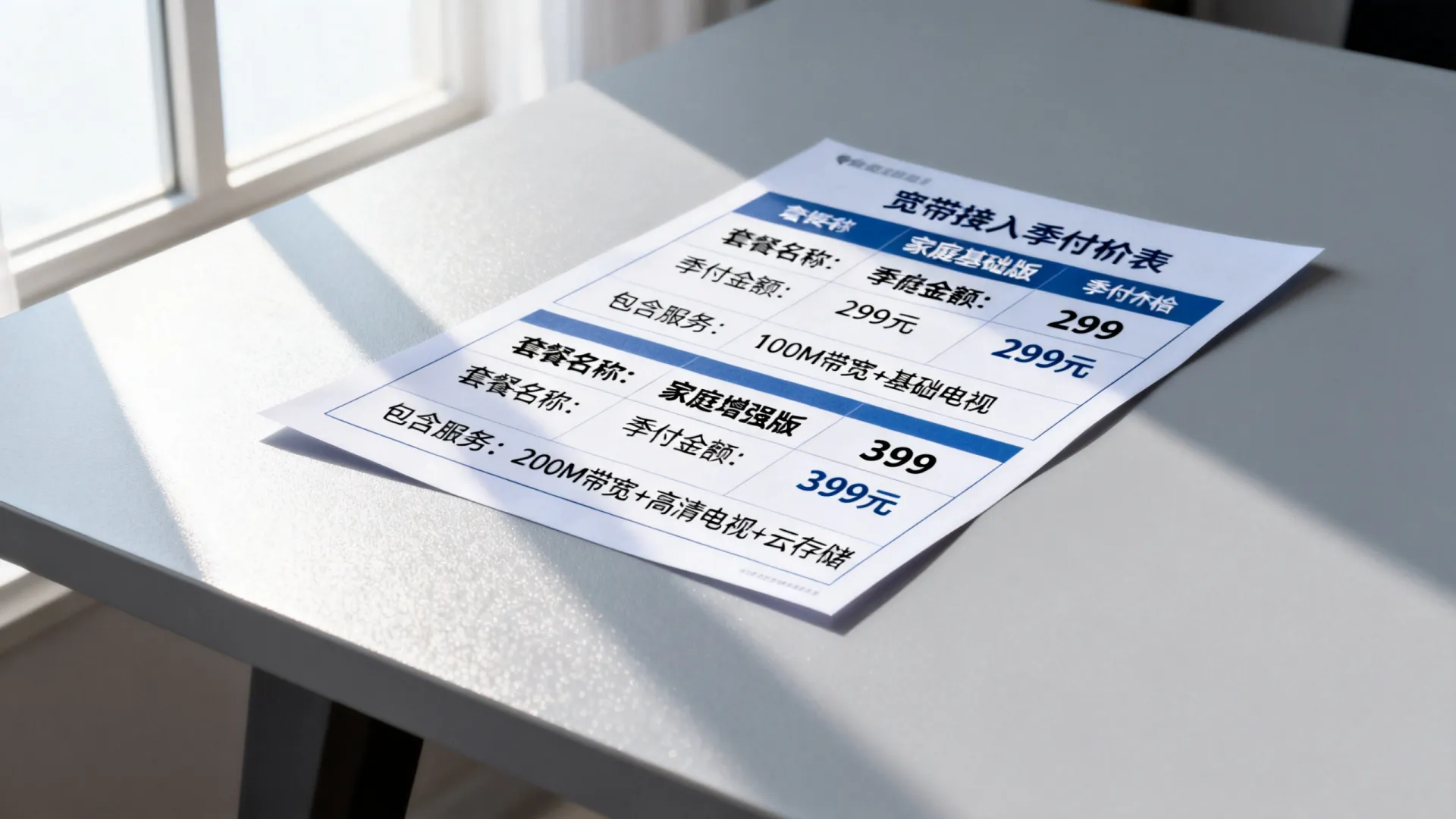 宽带接入季付